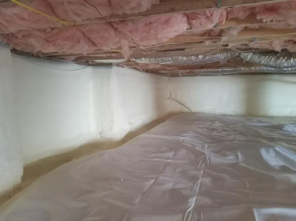 Crawl space encapsulation with closed-cell spray foam for Roof Leak Repair in Northport