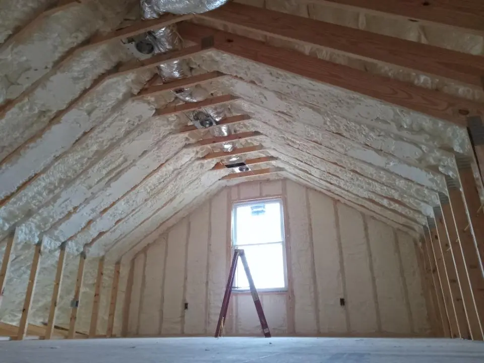 Spray foam roofing application for Crawl Space Insulation project in Northport